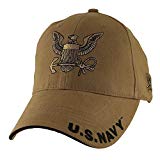U.S. Navy Logo Baseball Hat - Coyote Brown