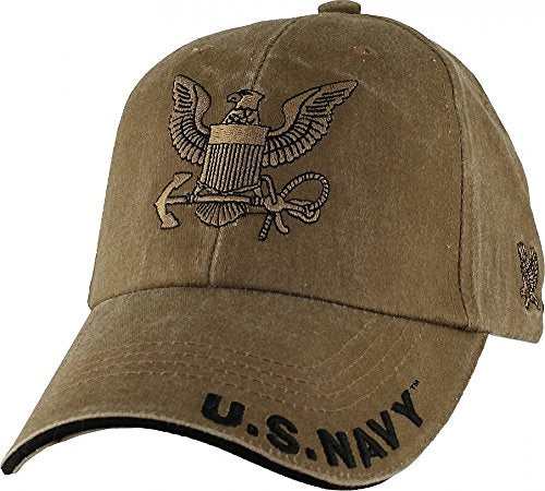 U.S. Navy Insignia Hat - USN Coyote Brown Washed Cap