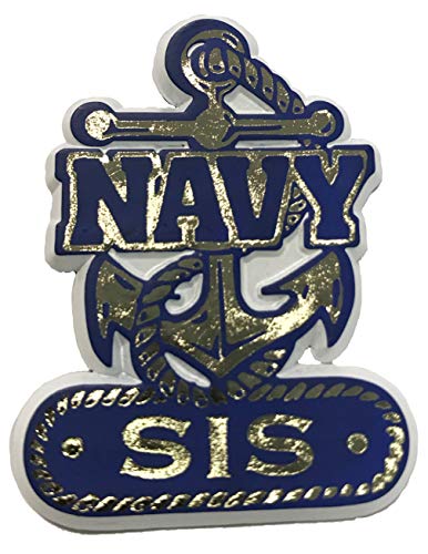 Navy Anchor Sis Small Cut-Out Magnet