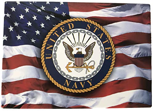 American Flag with U.S. Navy Crest - Novelty Military Magnet