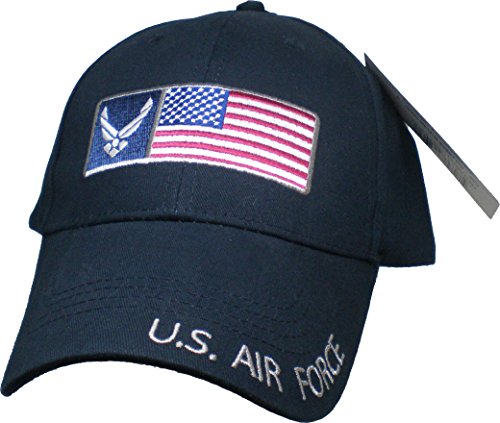 U.S. Air Force American Flag Baseball Cap, Dark Navy, One Size Fits Most