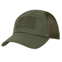 Rothco Tactical Mesh Back Cap With Embroidered US Flag Olive Drab