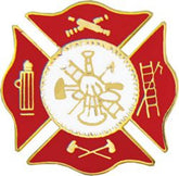 Red Fire Department Insignia Pin Hat Pin