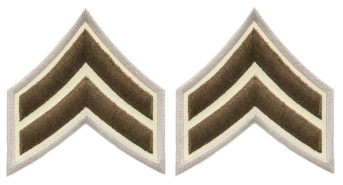 Corporal Chevrons - Brown on Beige - Cook County Chevrons