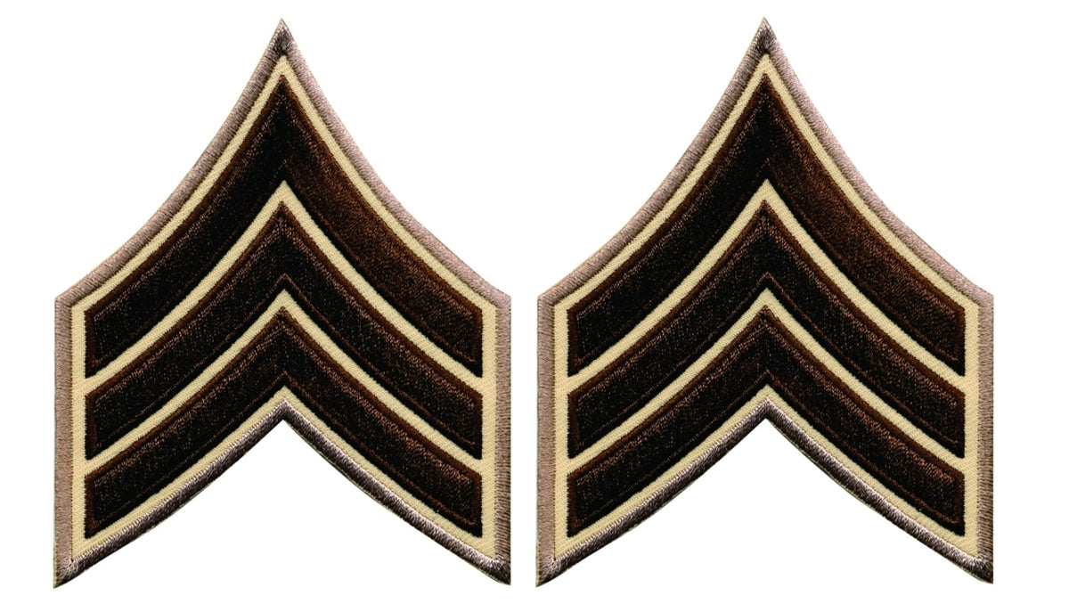 Sergeant Chevrons - Brown on Beige - Cook County Chevrons