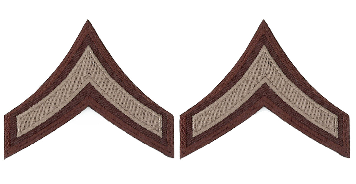 PFC Chevrons - Beige on Brown - Cook County Chevrons