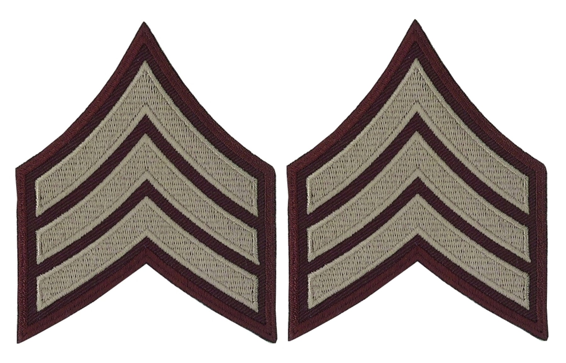Sergeant Chevrons - Beige on Brown - Cook County Chevrons