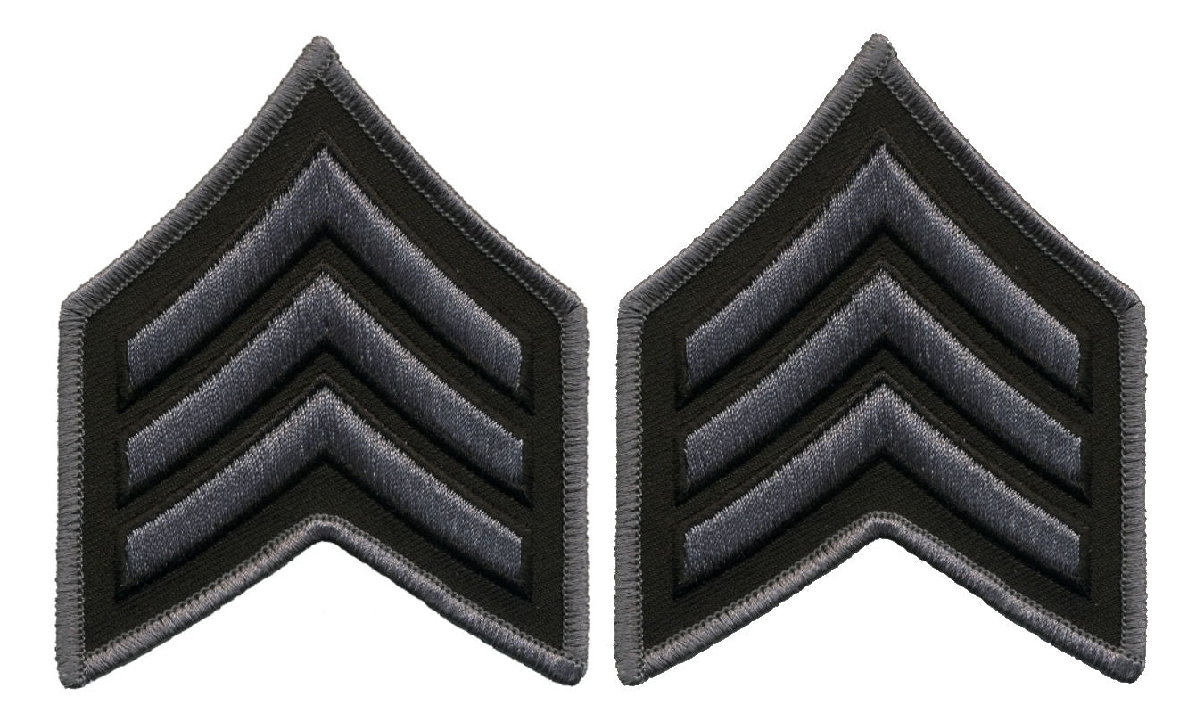 Sergeant Chevrons - Chicago PD - Gray/Black on Felt