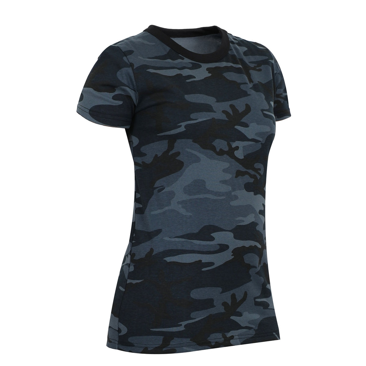 Rothco Womens Long Length Camo T-Shirt Midnight Blue Camo