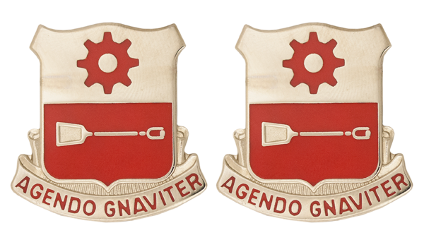 577th Engineer Battalion Unit Crest - Pair - AGENDO GNAVITER