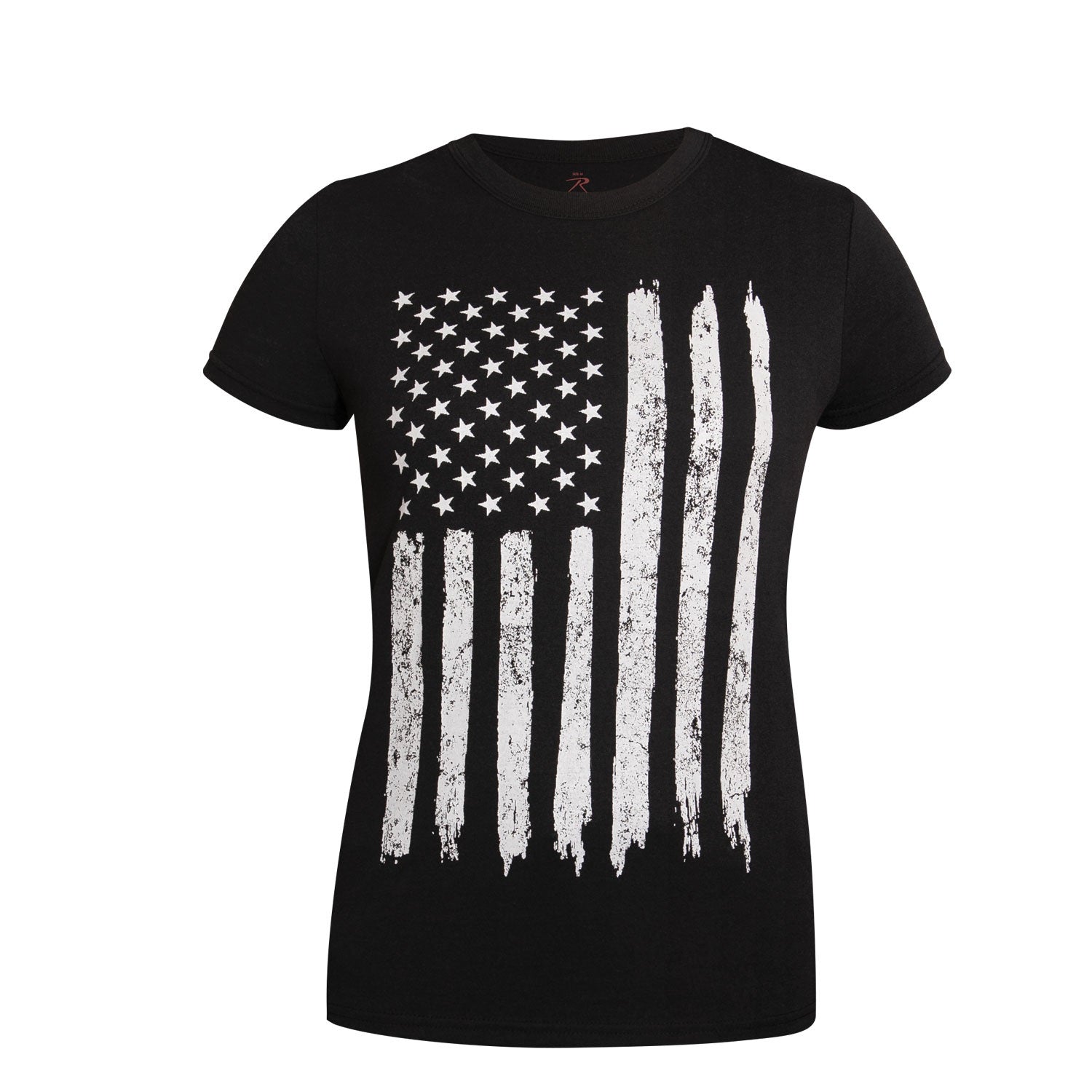 Women's Distressed US Flag Long T-Shirt