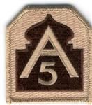 US Army North (5th Army) Desert Patch - Closeout Great for Shadow Box