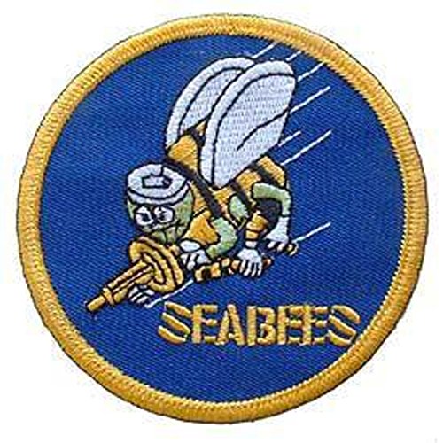 Eagle Emblems PM0043 Patch-USN,Seabees,Gold 3 inch