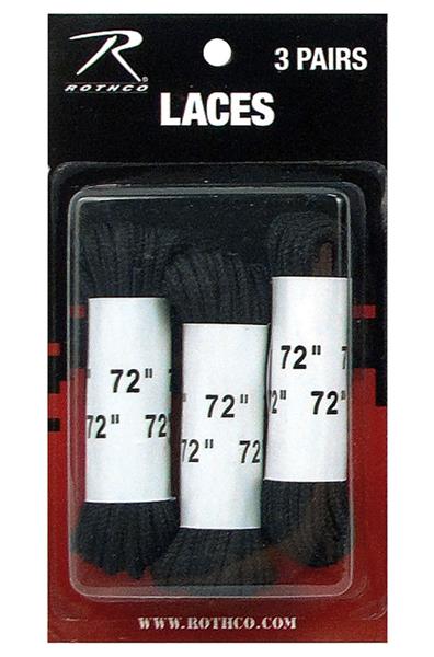 Rothco 72 Inch Boot Laces - 3 Pack Black