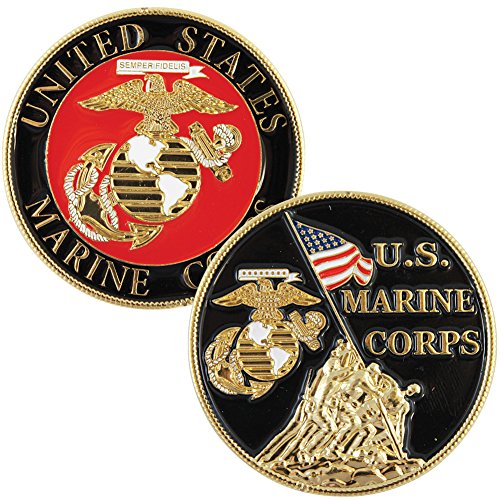 Marines Challenge Coin - Iwo Jima Colorized with Raised Details