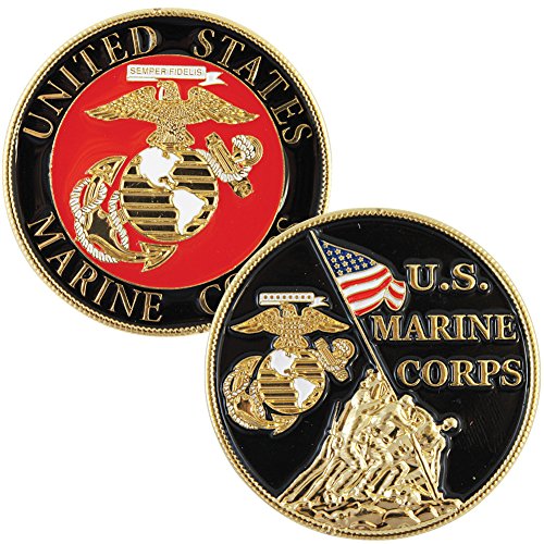 Marines Challenge Coin - Iwo Jima Colorized with Raised Details (1-5/8")