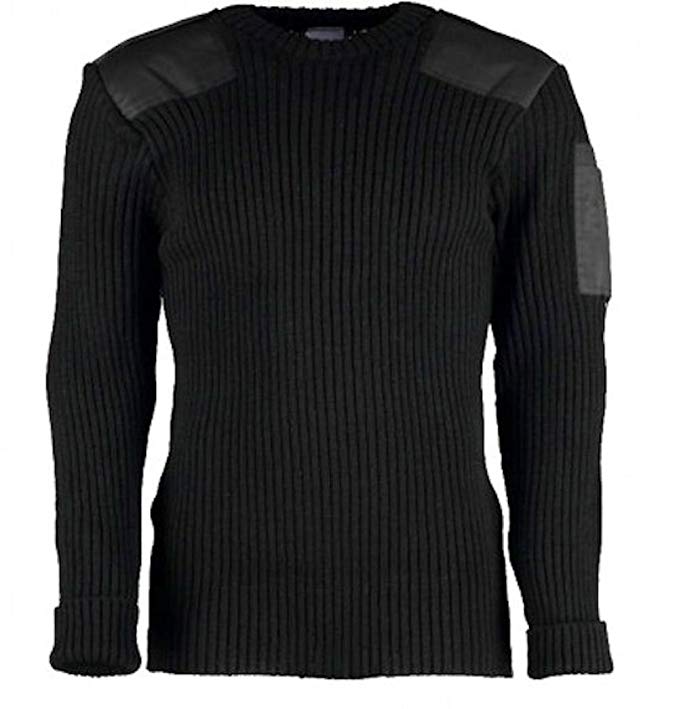 Woolly Pully CREW Neck Sweater with Epaulets and Pen Pocket - Various Colors
