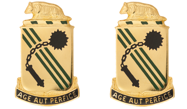 632nd Armor Unit Crest - Pair - AGE AUT PERFICE