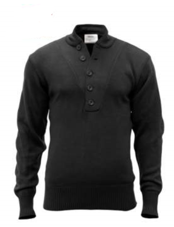 5 Button Acrylic Sweater - Black or OD Green