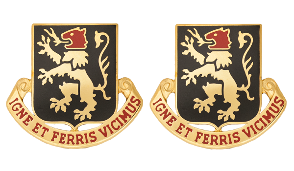 640th Regiment Unit Crest - Pair - IGNE ET FERRIS VICIMUS