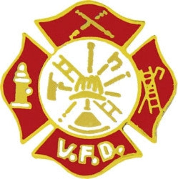 Volunteer Fire Department Pin - Firefighter Hat Pin