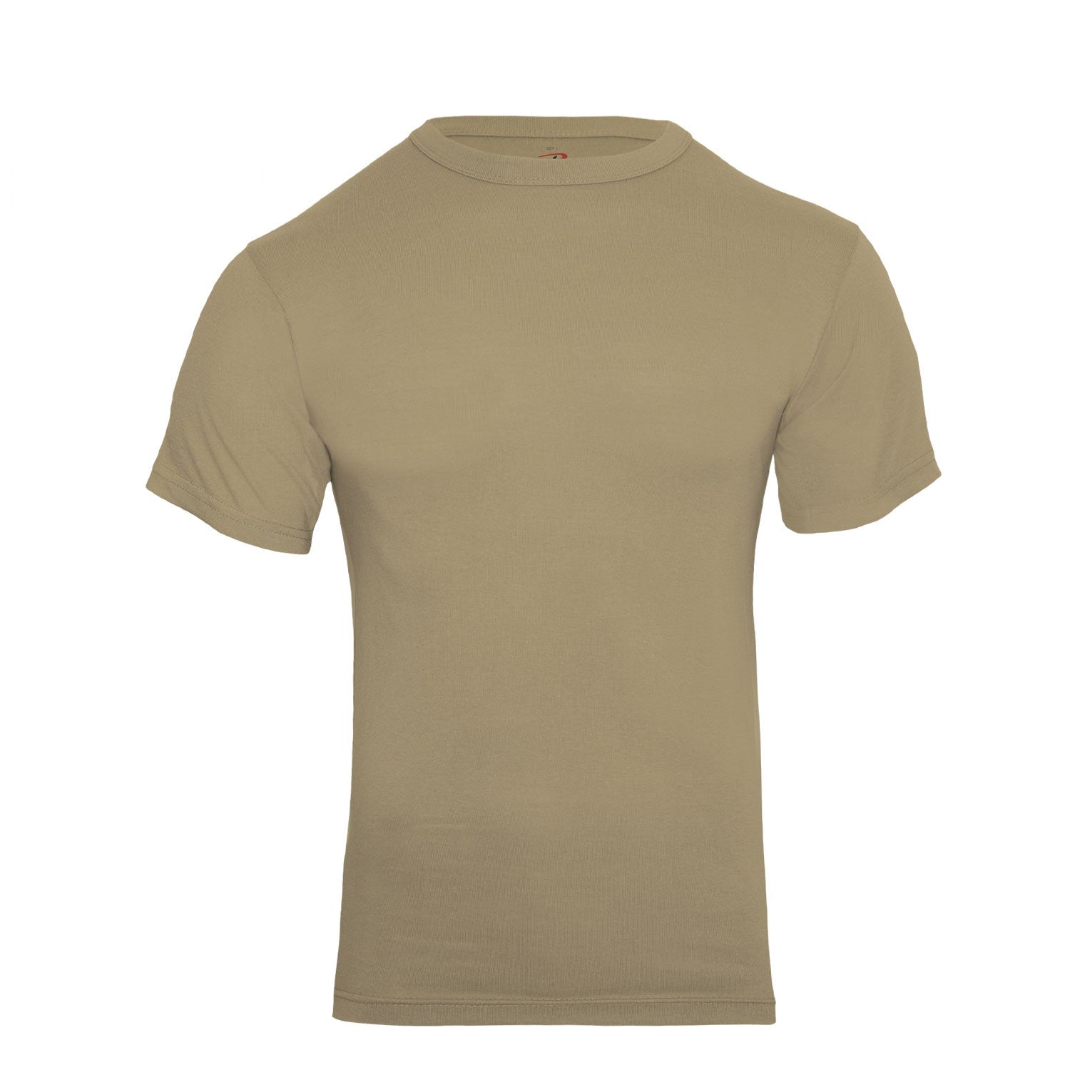 Rothco Solid Color Cotton / Polyester Blend Military T-Shirt Khaki