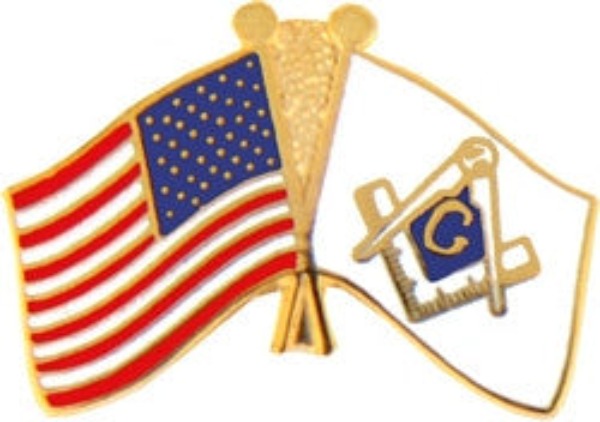 U.S.A. / Masonic Crossed Flags Pin