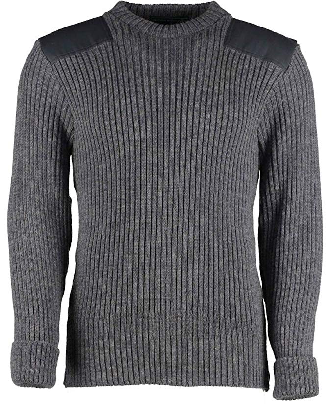 Woolly Pully CREW Neck Sweater with Epaulets and Pen Pocket - Various Colors