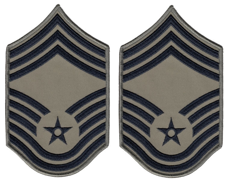 3 Pair Air Force ABU Command And Master Sergeant Rank Chevron Patches - Female E