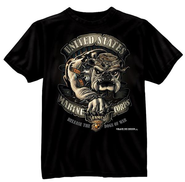 U.S.M.C. Marine Bulldog 2 Sided T-Shirt