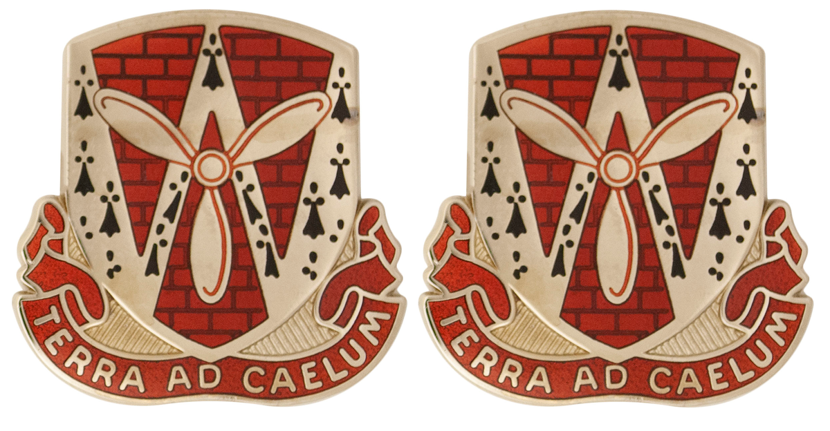 844th Engineer Battalion Unit Crest - Pair - TERRA AD CAELUM