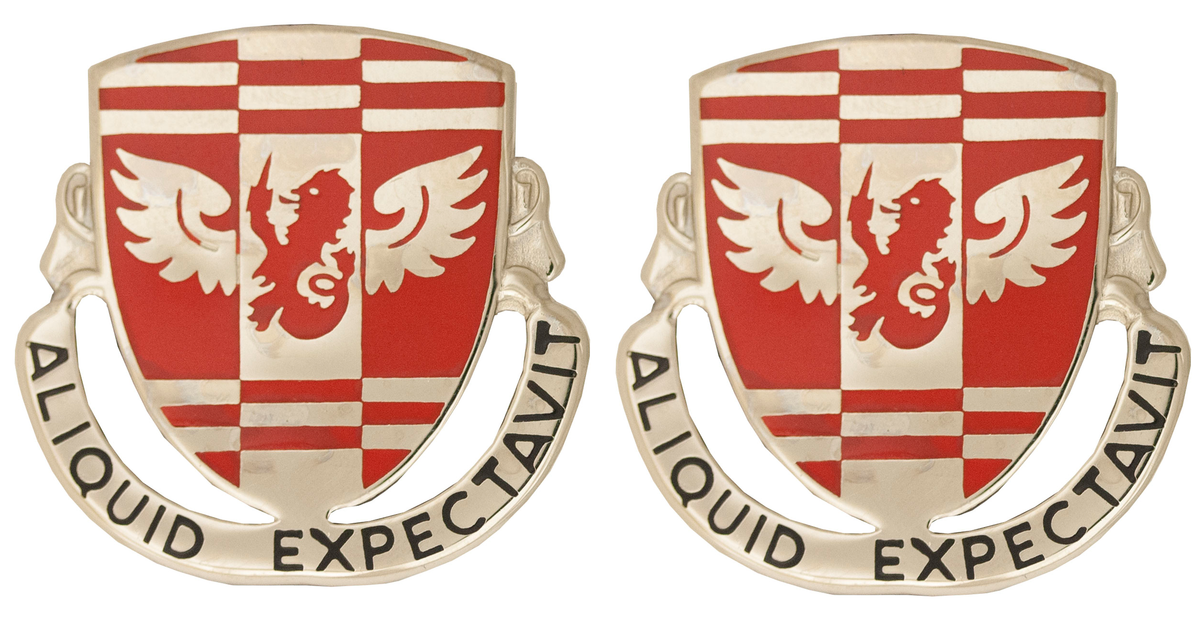 864th Engineer Battalion Unit Crest - Pair - ALIQUID EXPECTAVIT