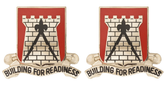 891st Engineer Battalion Unit Crest - Pair - BUILDING FOR READINESS