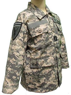 Kids Army Jacket with Authentic Military Patches - ACU Camo
