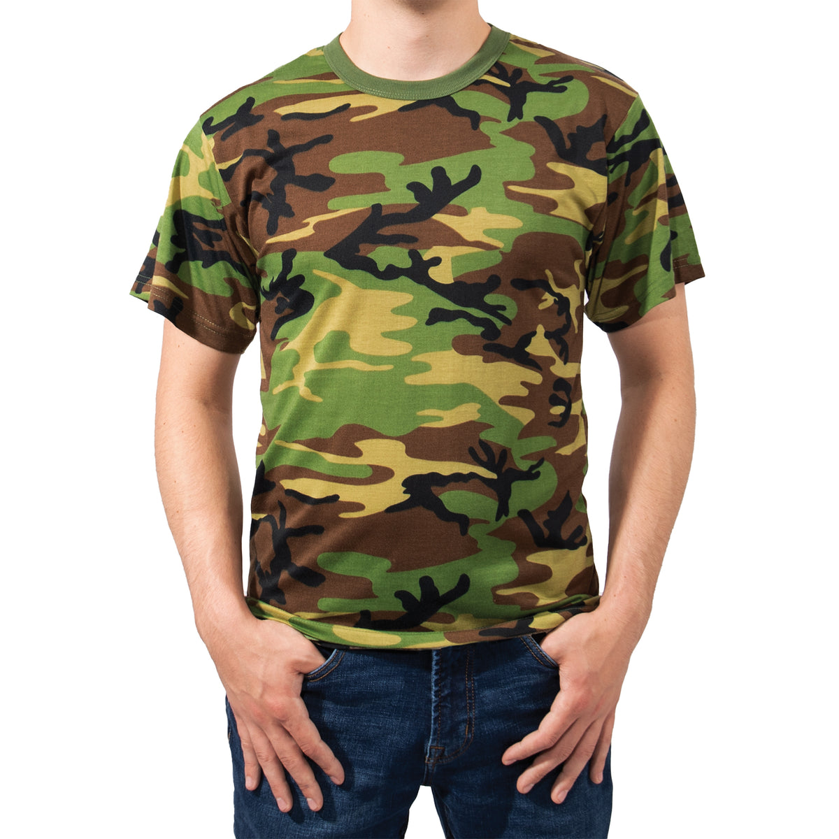 Rothco Moisture Wicking T-Shirts Woodland Camo