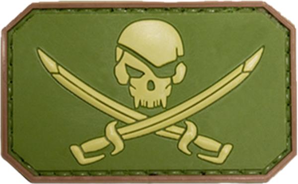 Jolly Roger Kids Military Patch PVC - GREEN/TAN
