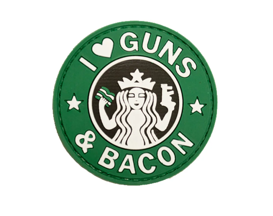 I Love Guns & Bacon Patch - PVC Small Morale Patch