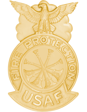USAF Deputy Chief Fire Badge - Metal GOLD Four Bugles