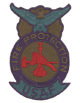 USAF Fire Protection Badge - Firefighter Bugle Hat and Axe