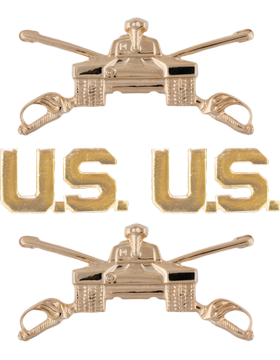 Armor Officer Branch Insignia Set with U.S. Letters