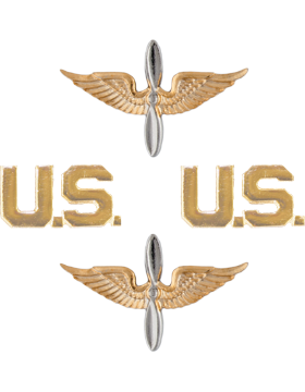 Aviation Officer Branch Insignia Set with U.S. Letters
