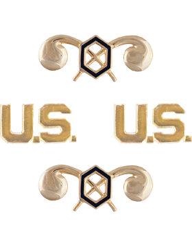 Chemical Officer Branch Insignia Set with U.S. Letters
