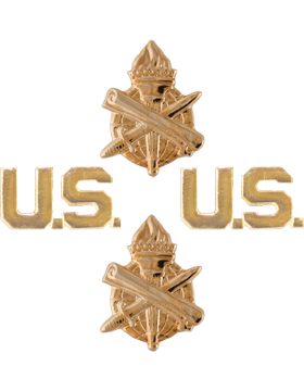 Civil Affairs Officer Branch Insignia Set with U.S. Letters