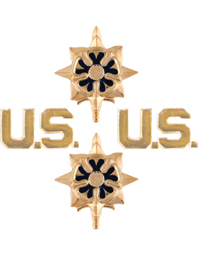 Military Intelligence Branch Insignia Set with U.S. Letters