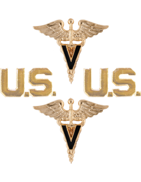 Veterinary Branch Insignia Set with U.S. Letters