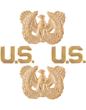 Warrant Officer Branch Insignia Set with U.S. Letters