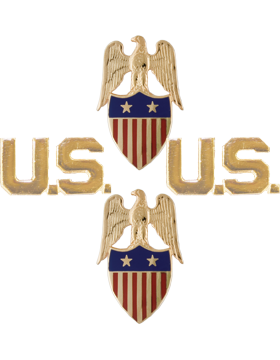 Aide to Major General Branch Insignia Set with U.S. Letters