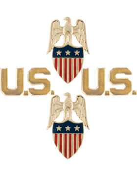 Aide to Lieutenant General Branch Insignia Set with U.S. Letters