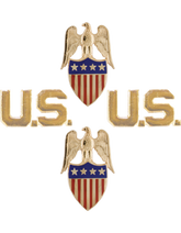 Aide to General Branch Insignia Set with U.S. Letters