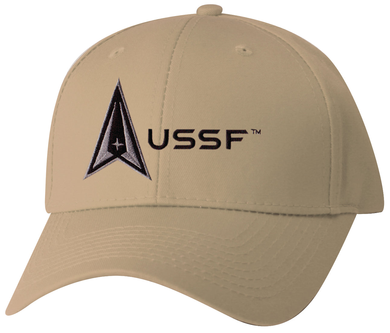 USSF United States Space Force Logo Embroidered on a KHAKI Structured Ball Cap
